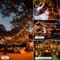 9.6m String Fairy Lights Waterproof Shatterproof Christmas G40 Plastic Bulb Led String Light Outdoor Retro Garland Wedding Light--32FT string light--. 