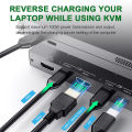 Navceker Thunderbolt 3 USB C HDMI KVM Switch 4K 60Hz Type C USB KVM Switcher 87W PD Charge for 2 Computer Macbook 1 HDMI Monitor.