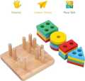 Baby Brain Development Toys Montessori Match Toy Geometric Sorting Board Wooden Blocks Kids Educational Toys Building Blocks. 