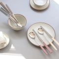 Korean Chopsticks Dessert Spoon Flatware Stainless Steel Cutlery Set Sushi Sticks Coffee Tea Spoons Set Portable Dinnerware Set. 