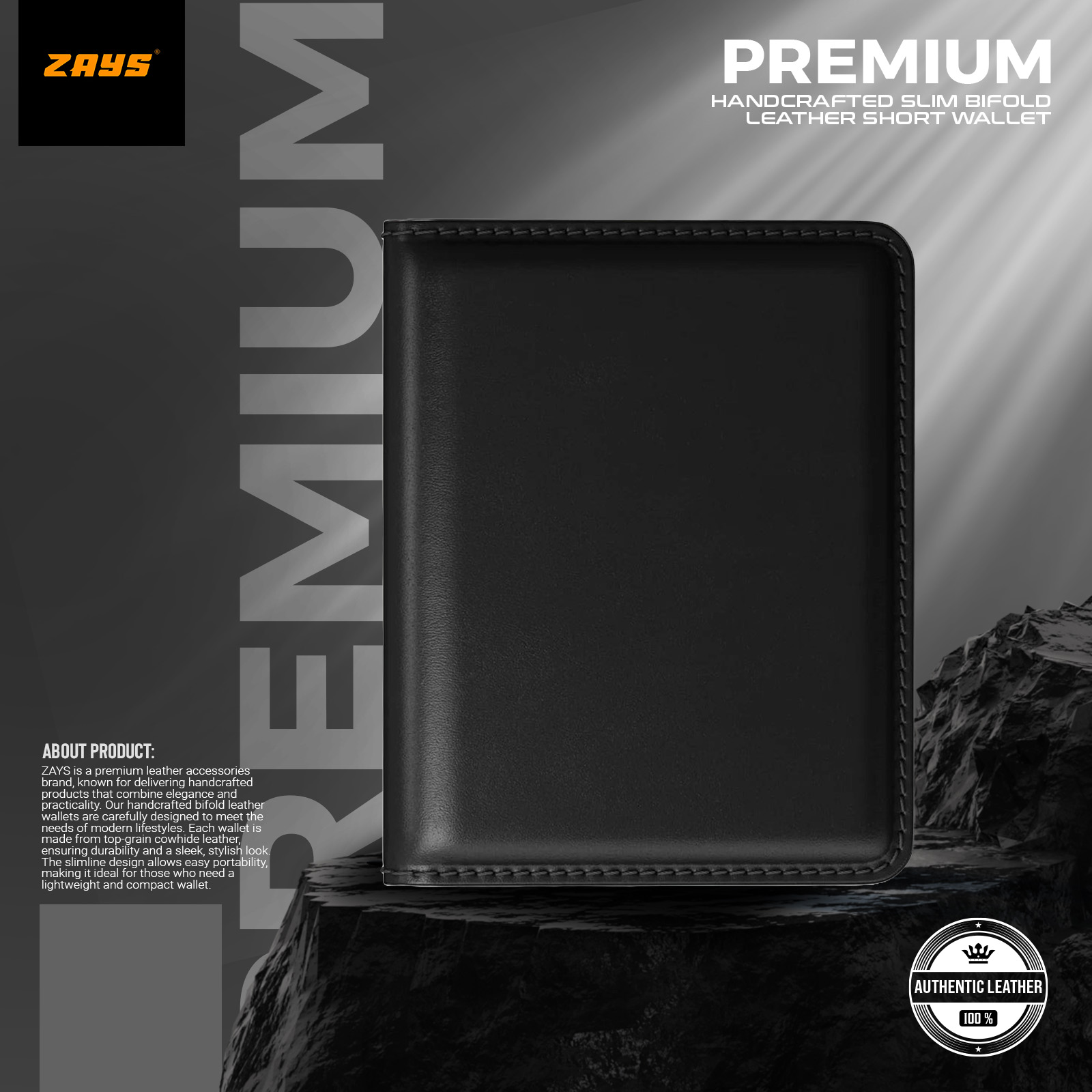 Zays Premium Leather Super Slim Card Holder Mini Wallet Handcrafted Durable Stylish Compact Wallet for Men And Women | Credit And Debit Card Holder Slim Wallet for Travel And Everyday Use (Black)