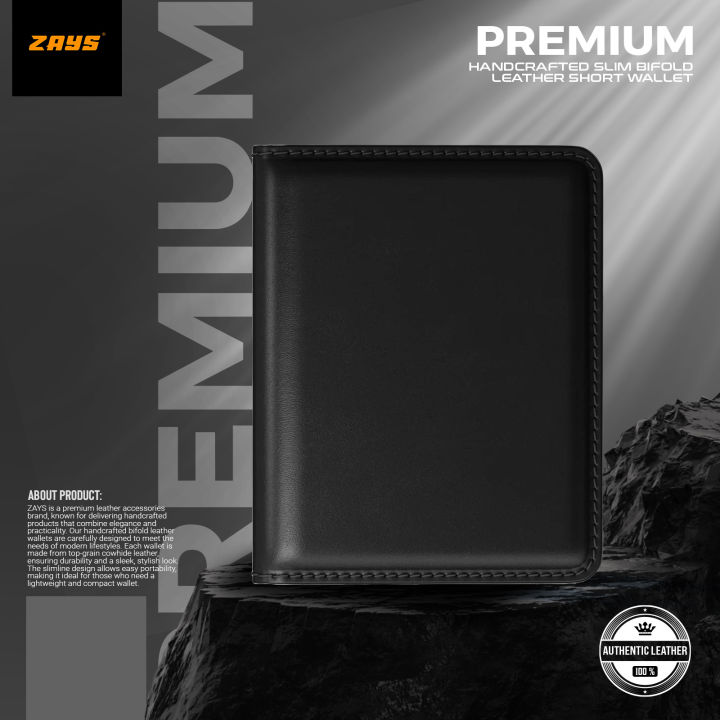 Zays Premium Leather Super Slim Card Holder Mini Wallet Handcrafted Durable Stylish Compact Wallet for Men And Women | Credit And Debit Card Holder Slim Wallet for Travel And Everyday Use (Black)