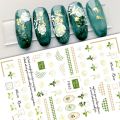 3D Personalized DIY Pink Sakura Nail Art Stickers Color Rose Flower Nail Art Slider Nail Decorative Decals Stickers.