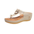 Factory direct sales independent station foreign trade summer new plus size women's shoes beach clip wedge sandals women's Europe and the United States.