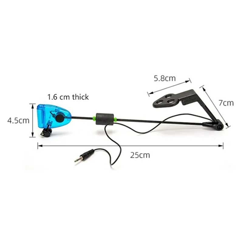 2x Carp Fishing Bite Alarms With LED Swingers – Blue Light, Complete Night Fishing Set