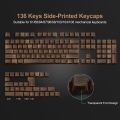 136 Keys Wood Grain Shine Through Keycaps Dye Sub Side Print PBT Keycaps Cherry Profile for Cherry Gateron MX Switch Keyboard. 