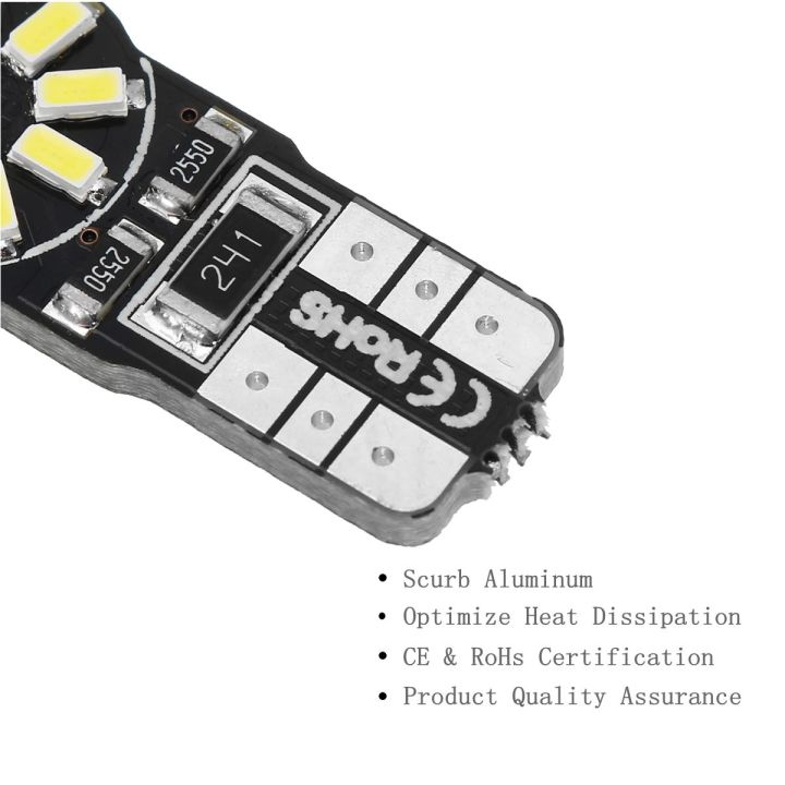 【2pcs/set】(T10) 360 Degree Car LED Door Light Reading Light Car Light Festoon Reading Dome License Plate Lamp Auto Interior Bulb DC12V-WHITE