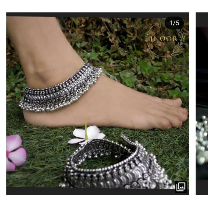 Indian Oxidized Anklets Nupur With Beautiful Design For Women -2p