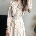 Elegant Chiffon Floral Dress for Women Robe Spring 2023 New Fashion Vintage Lantern Sleeve A Line Party Long Dresses NS5627.