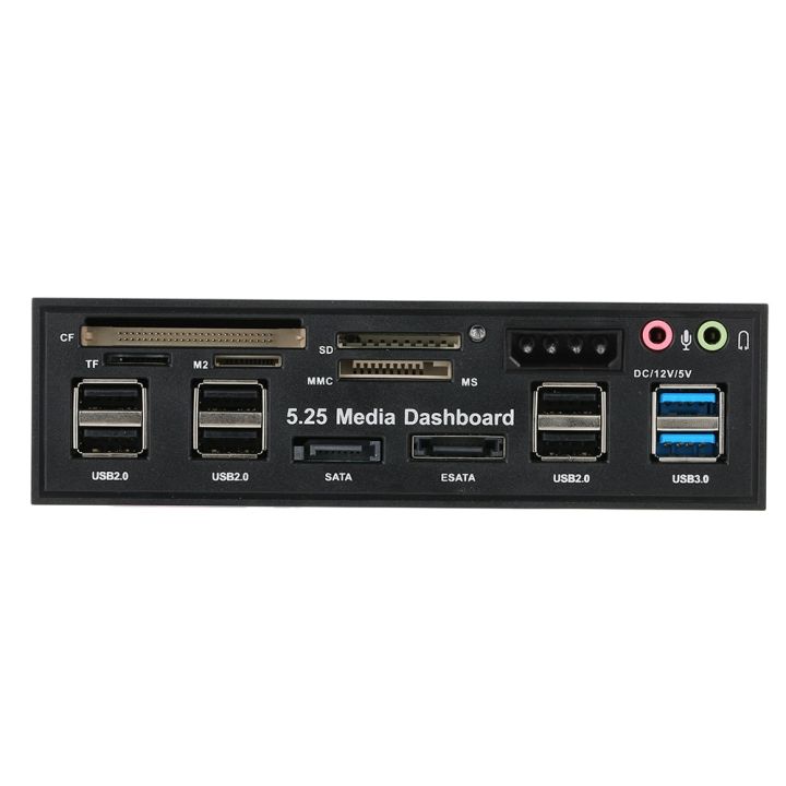 Multi-Function USB 3.0 Hub eSATA SATA Port Internal Card Reader PC Dashboard Media Front Panel Audio for SD MS CF TF M2 MMC