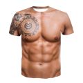 Men's T-shirt Summer Funny Body Six-pack abs Muscle T Shirt Camisetas Hombre 3D Print Short Sleeve Fitness Shirt Streetwear.