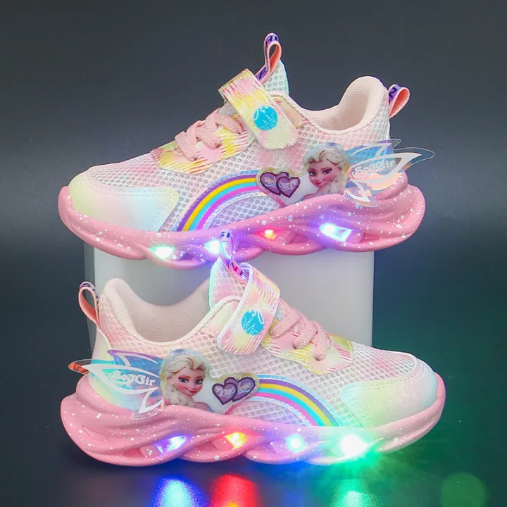 Girls'%20with%20lights%202024%20Spring%20and%20Autumn%20New%20mesh%20breathable%20children's%20sports%20versatile%20girl%20princess%20shoes%20-%20Image%203