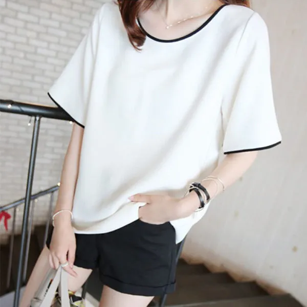 plus%20Size%20Women's%20Clothing%202024%20Summer%20New%20v%20Collar%20Short%20Sleeve%20Shoulder%20T%20Women's%20Fat%20T-shirt%20mm%20Design%20Drawstring%20Slimming%20Hot%20Girl%20Top%20-%20Image%206