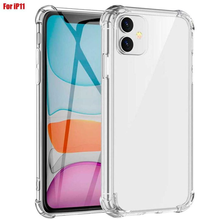 For Iphone 11 ultra Slim Transparent anti shock side bumper corner 4D Crystal clear camera cutting cover