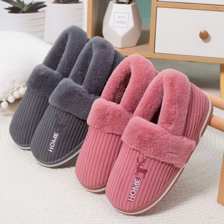 Litfun%20Warm%20Plush%20Slippers%20For%20Women%20Men%20Winter%20Indoor%20Fashion%20Furry%20Slippers%20Flully%20Cotton%20Slides%20Comfortable%20Home%20Bedroom%20Shoe%20House%20Foocus%20-%20Image%202
