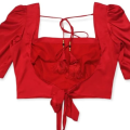 Half Quarter Hata Red Silk Blouse For Women'S/Girls. 