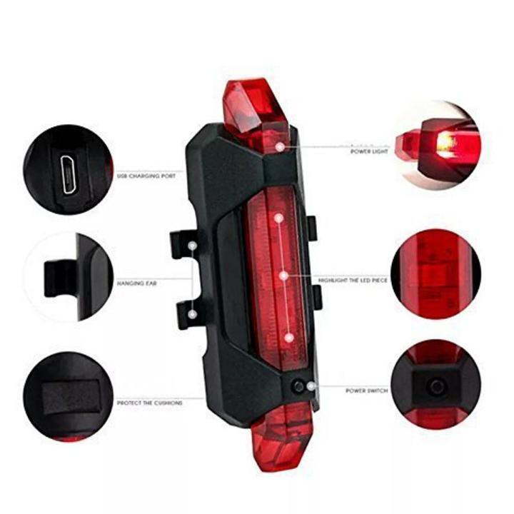 Bicycle LED Head Light USB Rechargeable Light Cycling Lamp Head Light Table Lights (Red) - Cycle Accessories - Cycle Light