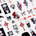 3D Halloween Nail Art Stickers Horror Ghost Skull Evil Eye Anime Decals Bloody Rose Sticker for Nail Manicure Decoration LEBF956. 