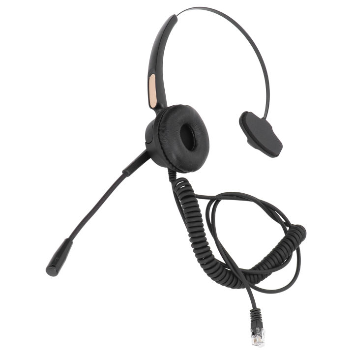 Traffic Headset, Ergonomic RJ9 Headset Adjustable Ultra Clear Call High Sensitivity Plug and Play for RJ9 Jack Telephones for Online Classes
