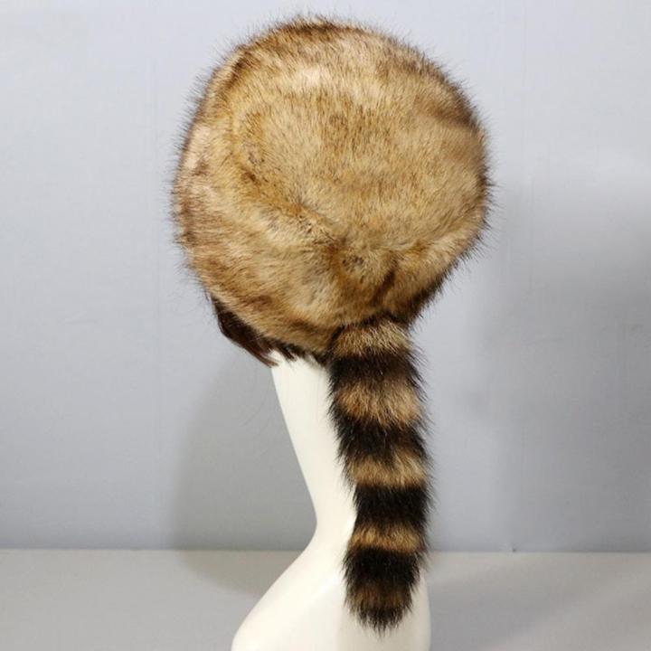 SMGSLIB%20Good-looking%20Winter%20Hat%20Raccoon%20Tail%20Keep%20Warm%20Soft%20Winter%20Thermal%20Ladies%20Cap%20Female%20Headwear%20-%20Image%202
