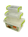 Plastic Food Storage Container Box With Lids - 3-Piece Set - Store Your Food Safely And Conveniently. 