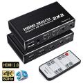 4k Hdmi Switcher Matrix 2x2 Hdmi Matrix 2 In 2 Out Hdmi Switch Splitter Converter Matrix 4k 30hz Hdcp1.4 With Ir Remote Control.