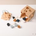 Montessori Toys Baby Matching Education Toys Shape Cognitive Wooden Box Toy Silicone Geometric Shape Blocks Puzzle Stacking Game.