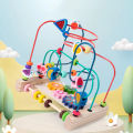 Baby Montessori Early Learning Educational Math Toys Wooden Circles Bead Wire Maze Abacus Puzzle Toys For Kids Boy Girl Gift SnowWhite.
