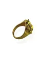 Stainless Steel Roaring Lion Head Unique Design Finger Ring-Gold Color. 