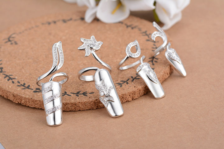 Wholesale%20Creative%20Jewelry%20Ring%20Rhinestone%20Nail%20Ring%20Adjustable%20Finger%20Nail%20Ring%20For%20Women%20-%20Image%205