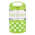 Stylish Steel Two Layer Lunch Box Green 2 Containers Lunch Box (930 Ml) - Box.