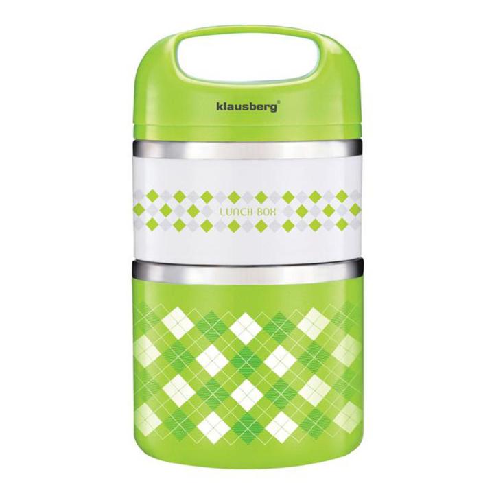 Stylish Steel Two Layer Lunch Box Green 2 Containers Lunch Box (930 Ml) - Box