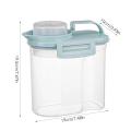 Large Cereal Dispenser 3.3lbs/5.5lbs Clear Handle Design Airtight Food Container With Dustproof Measuring Cup For Soybean.