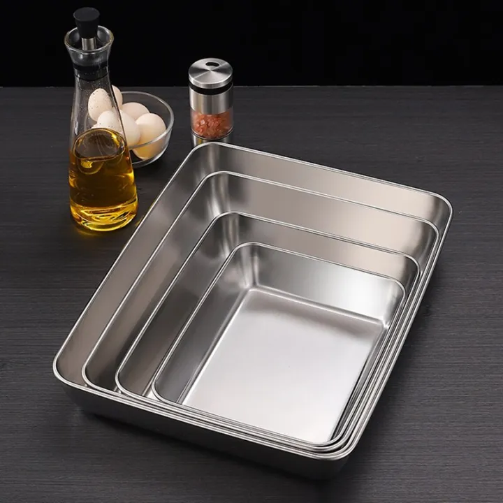 Stainless%20Steel%20Rectangular%20Bakeware%20Nonstick%20Pans%20Fruit%20Bread%20Food%20Storage%20Trays%20Plate%20Kitchen%20Deep%20Steamed%20Dish%20Baking%20Tools%20-%20Image%202