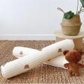 Cartoon Bear Embroidered Baby Bed Bumper for Newborns Infant Bedding Crib Around Cushion Cot Protector Kids Sleeping Long Pillow. 
