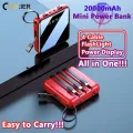 Portable Charger Fast Charging 10000mah Mini Power Bank Charger With Cable Powerbanks Led Flashlight Power Display.