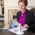 Book Magnifier For Reading Hand Free Screen Viewing Magnifier Hands-Free Large Magnifier Glass With Rotating Stand Portable LED. 