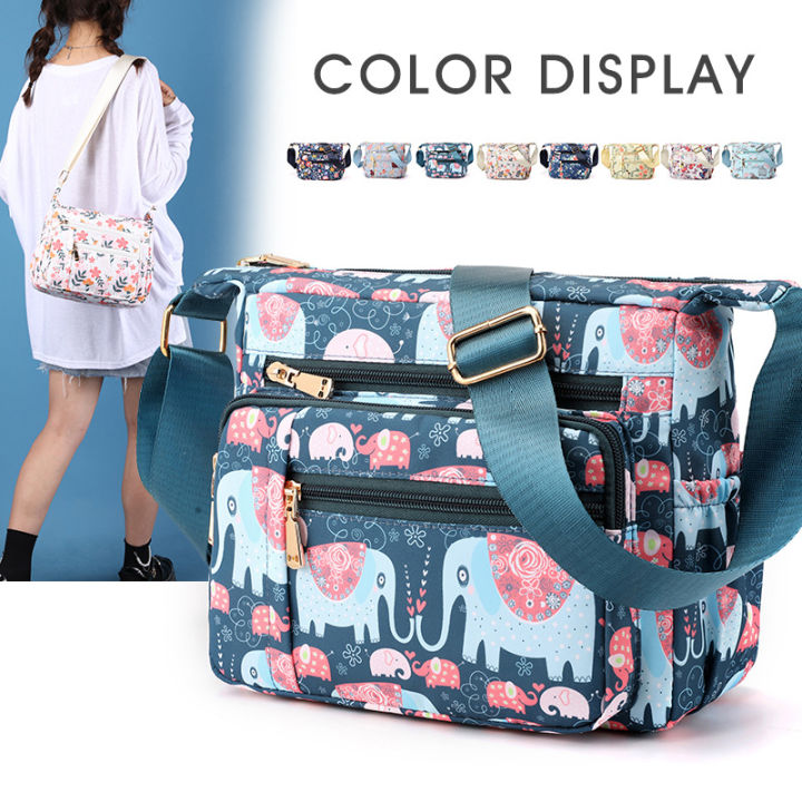Nylon print women's bag, new one-shoulder, crossbody, mom bag, oxford cloth water-repellent women's canvas bag