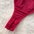 Casual Lace Short Jumpsuits High Waist Tights Jump Suits Ladies Se-xy Dress - Rose Red. 
