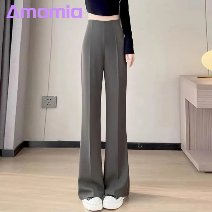 Flared%20Suit%20Pants%20High%20Waist%20Wide%20Leg%20Pants%20for%20Women%20Stylish%20Solid%20Color%20Flared%20Trousers%20for%20Work%20Casual%20Wear%20Summer%20Suit%20Pants%20High-waisted%20Suit%20Pants%20-%20Image%203
