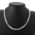 Men's 925 Sterling Silver Necklace 2/4/6/8/10/12MM 40-75cm Face Chain Necklace Lobster Clasp Men And Women Engagement Jewelry. 