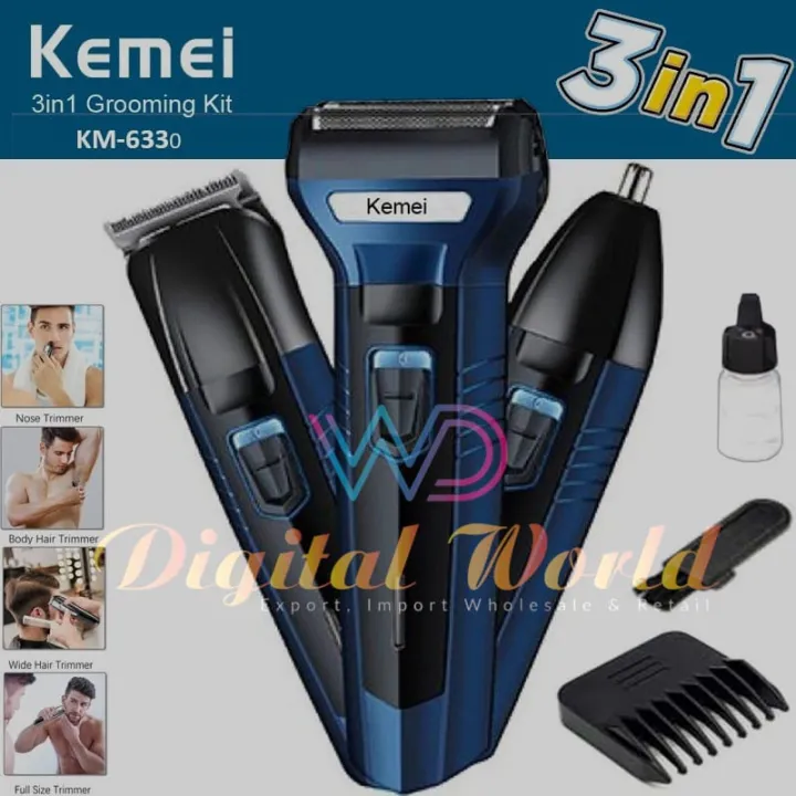 Kemei%20KM-6330%203%20in%201%20Professional%20Hair%20Trimmer%20Super%20Grooming%20Kit%20Shaver%20Clipper%20Nose%20Trimmer%20-%20Image%202