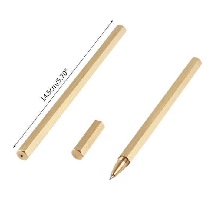 Hexagon%200.5mm%20Gel%20ink%20Pen%20Handmade%20Brass%20Liquid%20ink%20Roller%20ball%20Pen%20Classic%20Drop%20shipping%20-%20Image%204