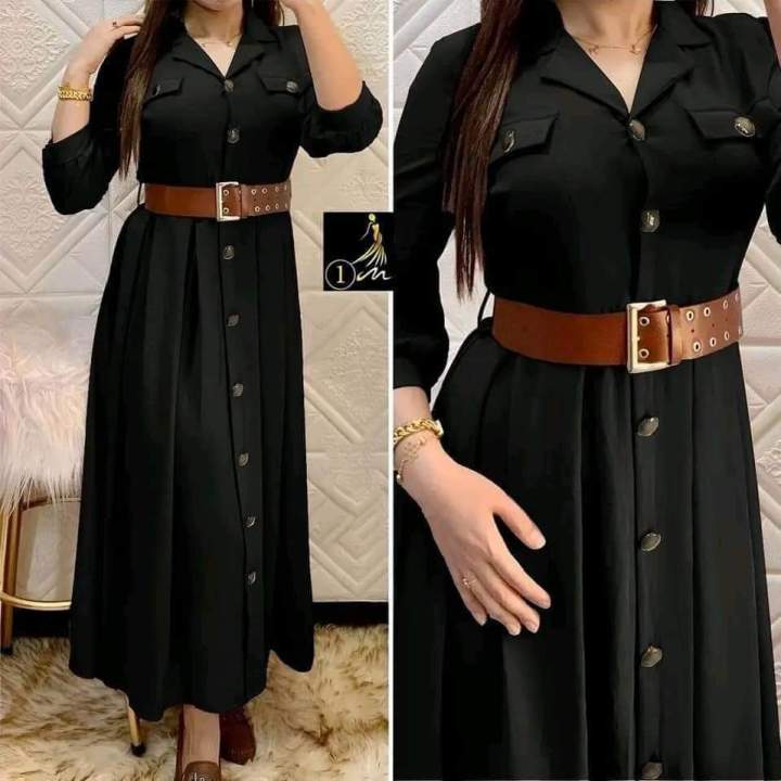 Western Fashion Ladis Poket gown Long Shirt Alex Georgette style Kurti dress for women