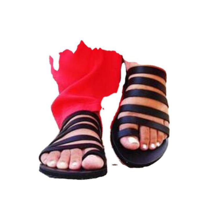Perennial%2019%20spring%20and%20summer%20wish%20Amazon%20independent%20station%20foreign%20trade%20plus%20size%20flat%20lace-up%20women's%20sandals%20-%20Image%205