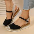 Women Closed Toe Wedge Sandals Women 2023 Summer Buckle Strap Gladiator Shoes Woman Fashion Espadrilles Platform Sandalias Mujer.