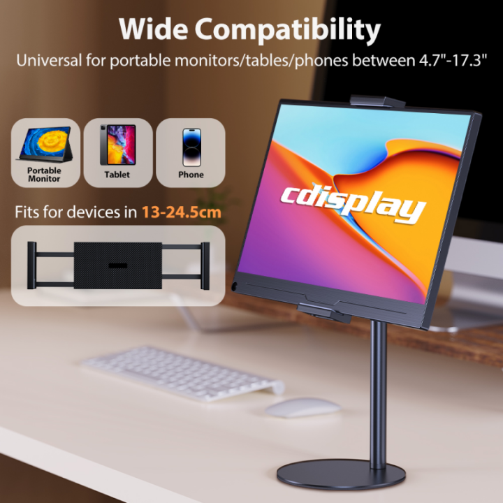 Cdisplay%20Portable%20Monitor%20Stand%20Adjustable%20Height%20Desktop%20Monitor%20Bracket%20for%204.7-17.3%20inch%20Phone%20Tablet%20Monitor%20Support%20Holder%20-%20Image%202