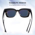 LouisWill 2 In 1 Sunglasses Polarized Sunglasses Vertical Rice Nail Sunglasses Nearsightedness Set Over Glasses Unisex Wraparound Glasses Fashion Wear Over Glasses for Men and Women For Outdoor Driving Fishing.