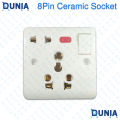 8Pin Ceramic Multi Socket Board with Switch and Power Indicator.