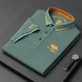 New Embroidered Polo Shirt Men's High-end Luxury Top Summer Casual Lapel Short Sleeve T-shirt. 
